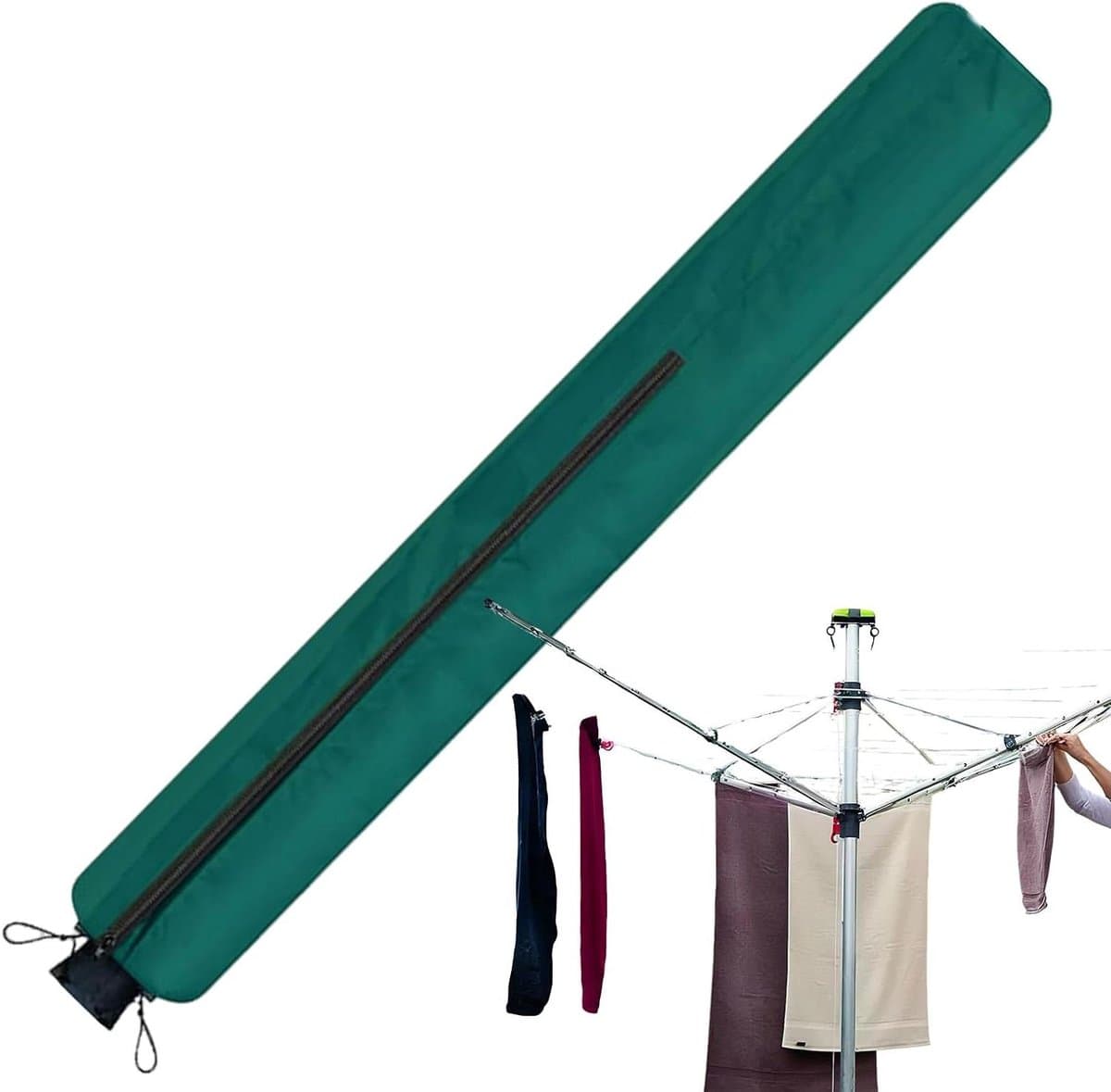 Parasol Beschermhoes - Waterdichte Beschermer - Buiten Levensduur - UV Bestendige Naden - 165 cm Hoog - Groen