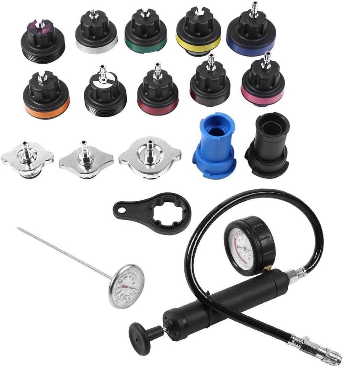 Lekdetector Watersysteem - Koelsysteem Tester - Auto Onderhoud - Complete 18-delige Set - 30 x 17 x 13 cm - default