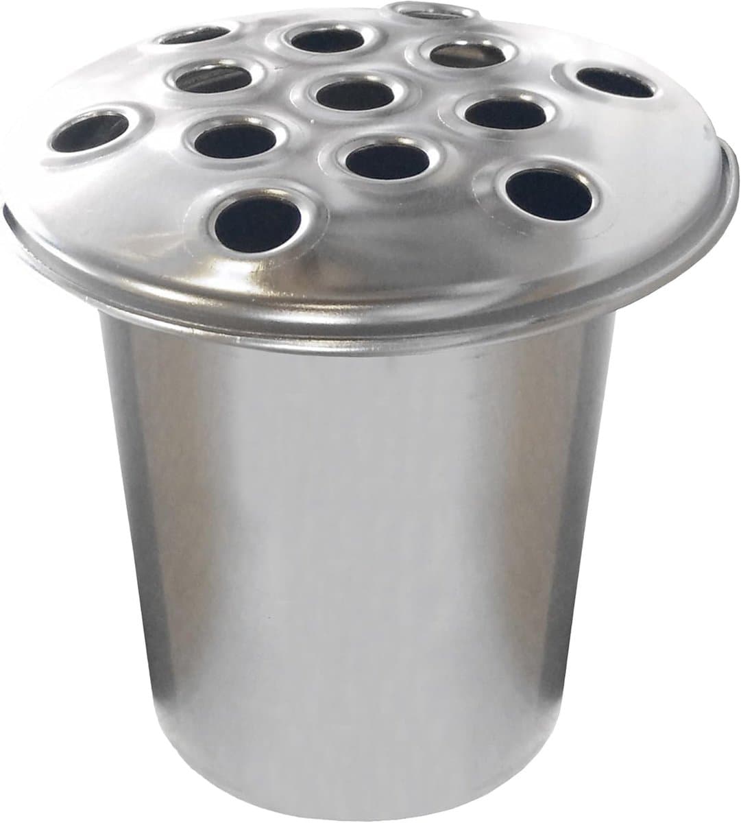 Graf Vaas - Grave Ornament - Herdenking Bloemen - Gepoedercoat Aluminium - 12cm Hoog - Zilveren Top