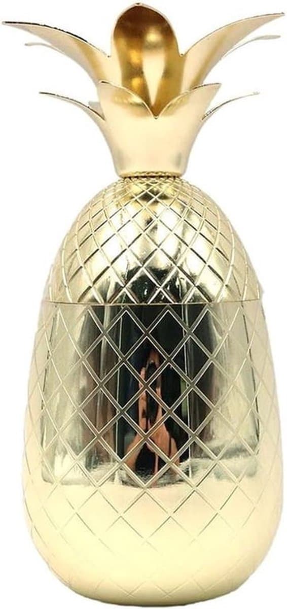Creatief Cocktailglas - Cocktail - Roestvrij Staal - Ananas Vorm - Persoonlijk - Cocktailmaken - Geschikt voor Feestjes - RVS - 500 ml/17 oz