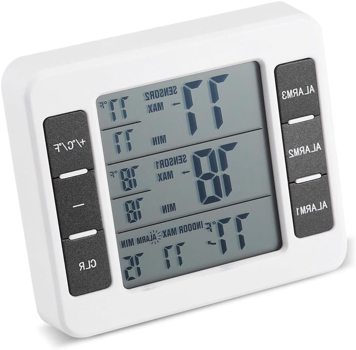 Draadloze Wifi Thermometer met Geluidsalarm voor Koelkast en Vriezer - Inclusief 2 Sensoren en Min/Max Weergave voor Nauwkeurige Temperatuurmeting