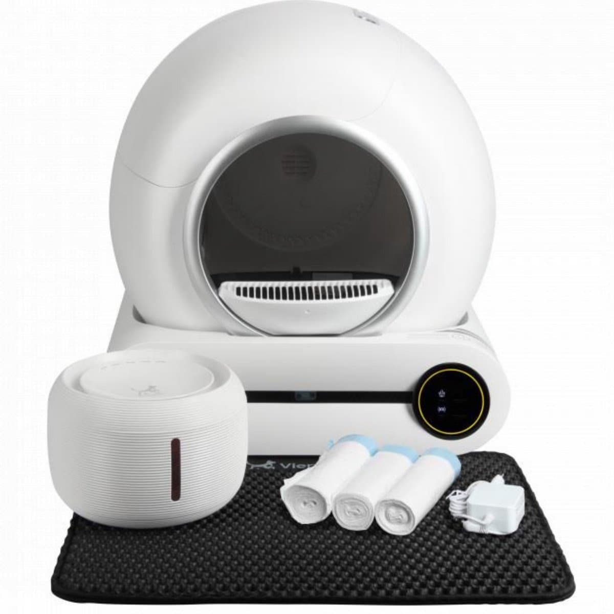 Viervoeter Fresh - Automatische Kattenbak – Zelfreinigend – incl Drinkfontein, Matje en 3 rollen Opvangzakjes