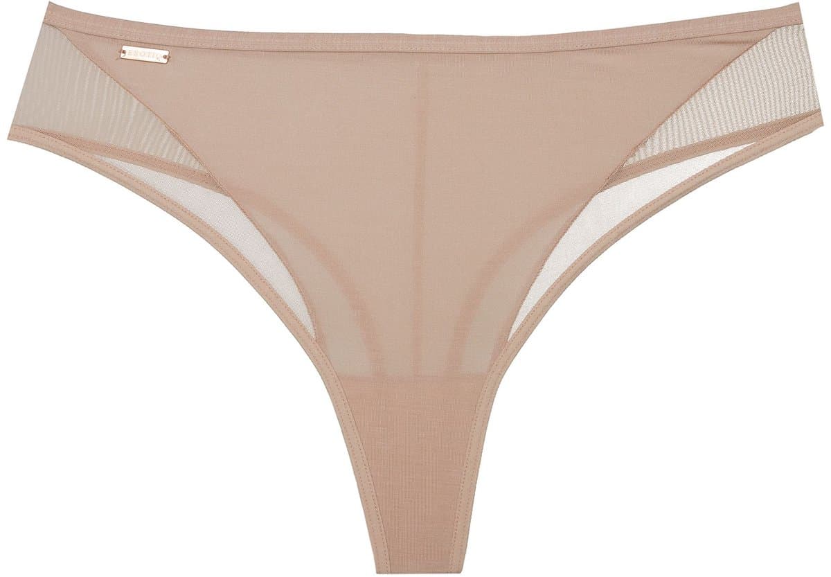 Esotiq Blissy - Damesstring - Beige - Gecertificeerd modal - Meshinzetstukken