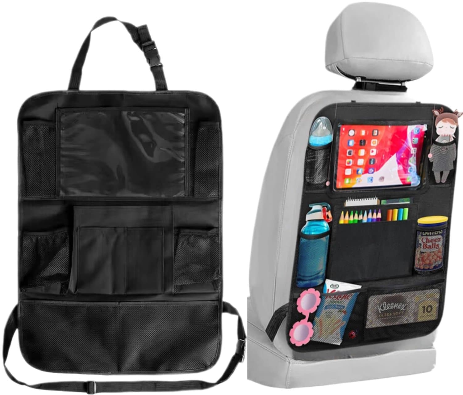 Autostoelorganizer, auto-organizer voor kinderen, rugleuningbescherming, multifunctioneel, waterdicht, achterbank-organizer met tablet/telefoonopslag