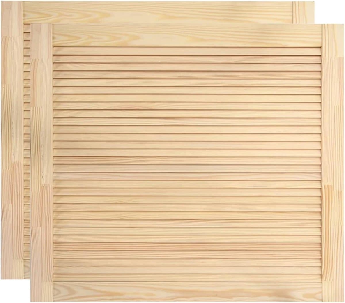 Jaloeziedeuren, 2 stuks, structuur van massief hout, grenen, 39,5 x 49,4 cm