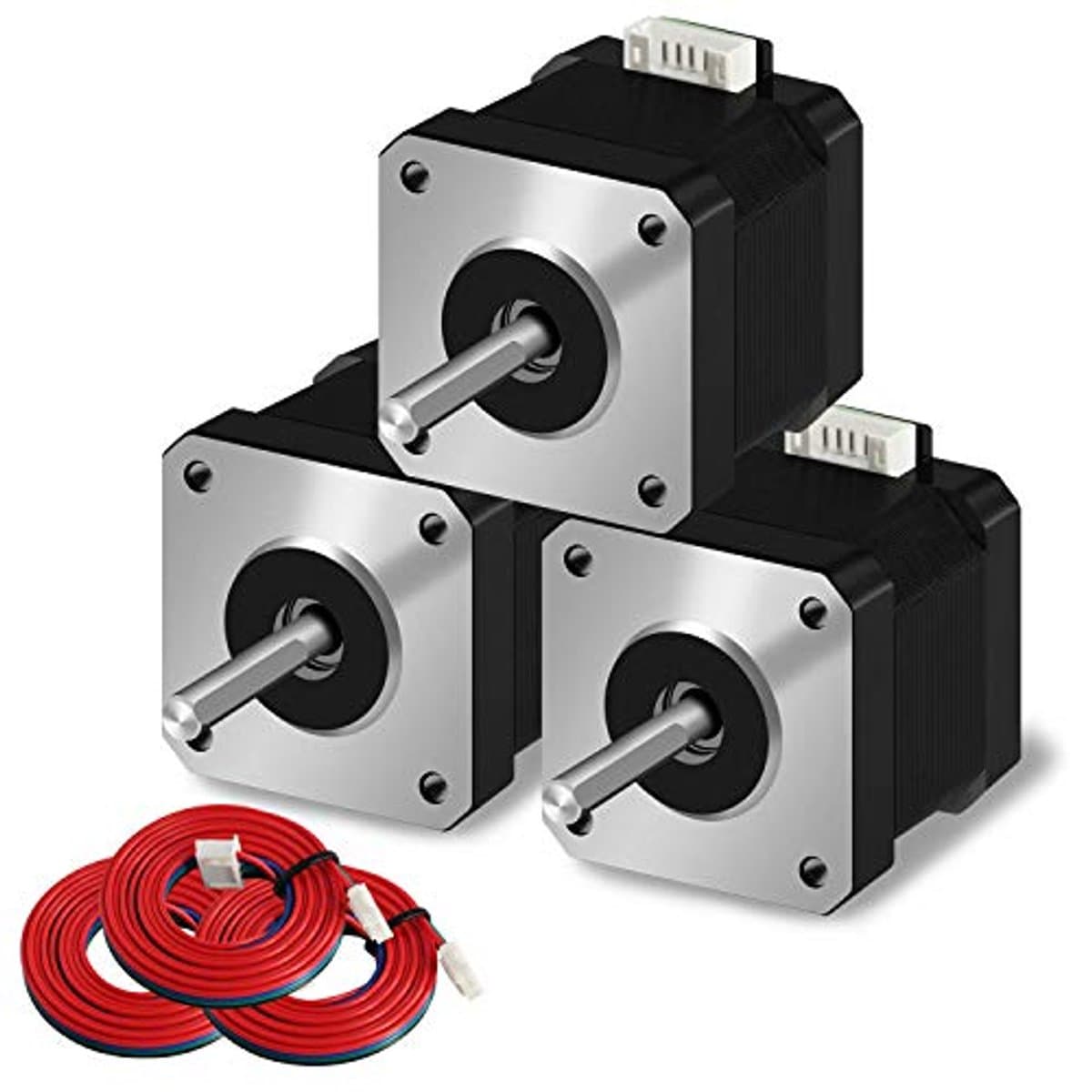 Nema 17 Stepper Motor 42-40 (3Pcs/Pack) 1.5A-3.8V 2 Phase 4 Wires 1.8 Degree with 39.3 inch Cable for Creality CR-10 10S Ender 3 3D Printer/CNC Extruder and Y Axis