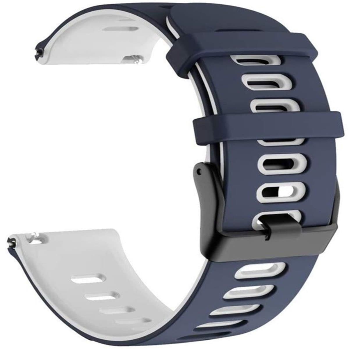 Voor Garmin Forerunner 245 tweekleurige siliconen band (blauw + wit)