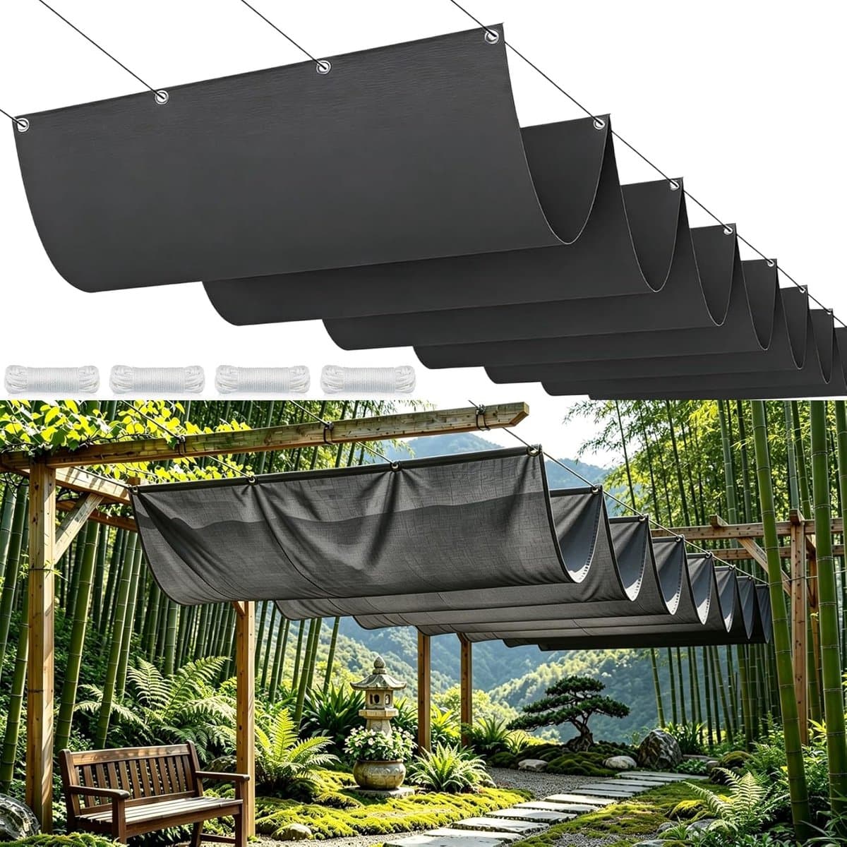 Golf Schaduwzeil - Zonwering Waterdicht - Buiten Ontspannen - 98% Uv-Bestendig - 180 x 260 cm - Donkergrijs