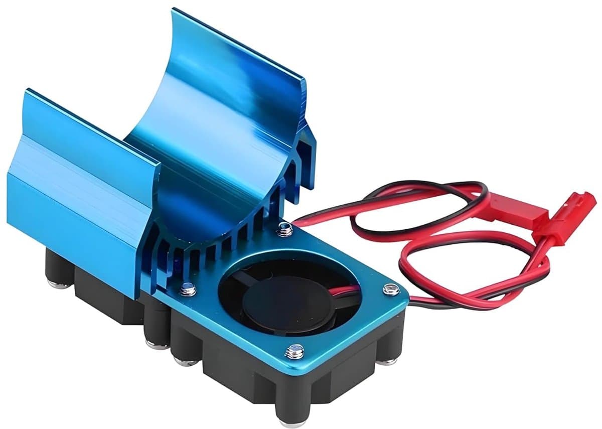 540/550-Motorkoppelk¨¹hlungs-Twin-L¨¹fter-K¨¹hlk?rper f¨¹r 1/10 elektrische RC-Autos(Blau)