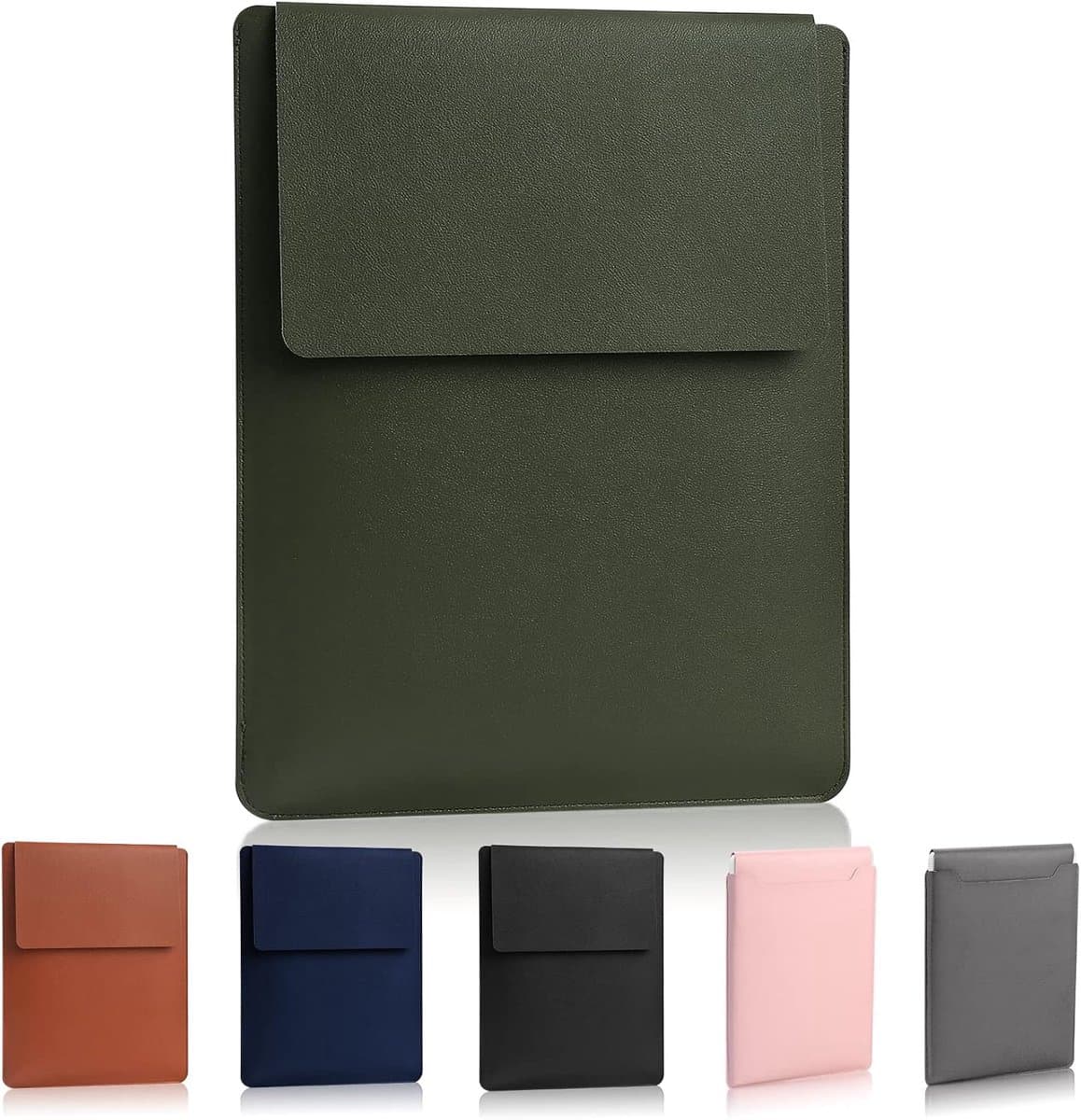 Laptophoes 13,3-14 inch - Gewatteerde dunne laptoptas in donkergroen