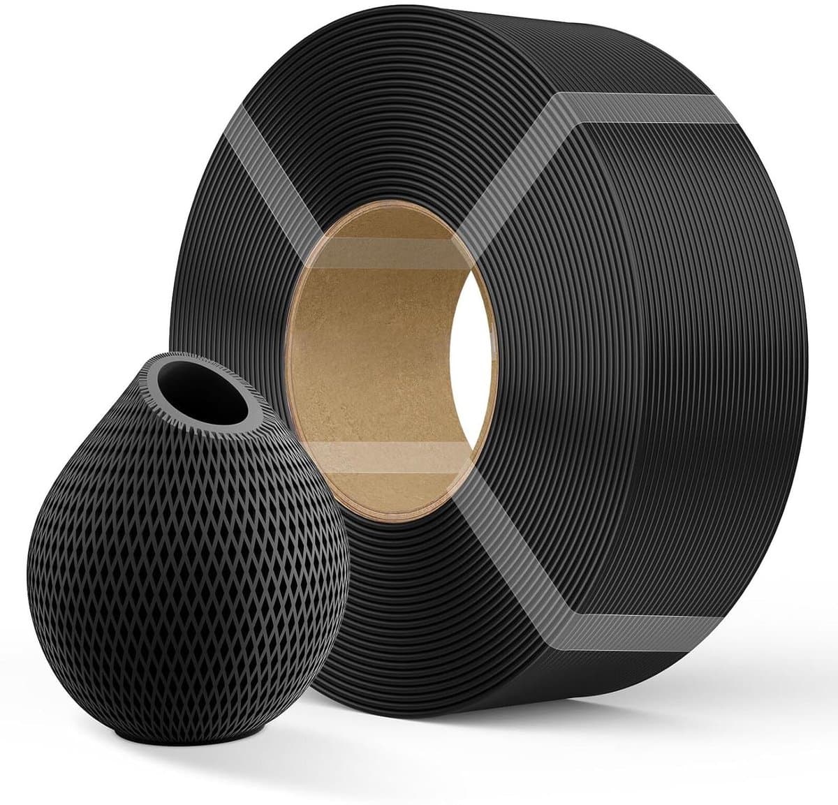 PETG Filament Refill - 3D Printer Draad - 3D Printen - Hubless voor Herbruikbare Spoelen - 175 mm - Zwart