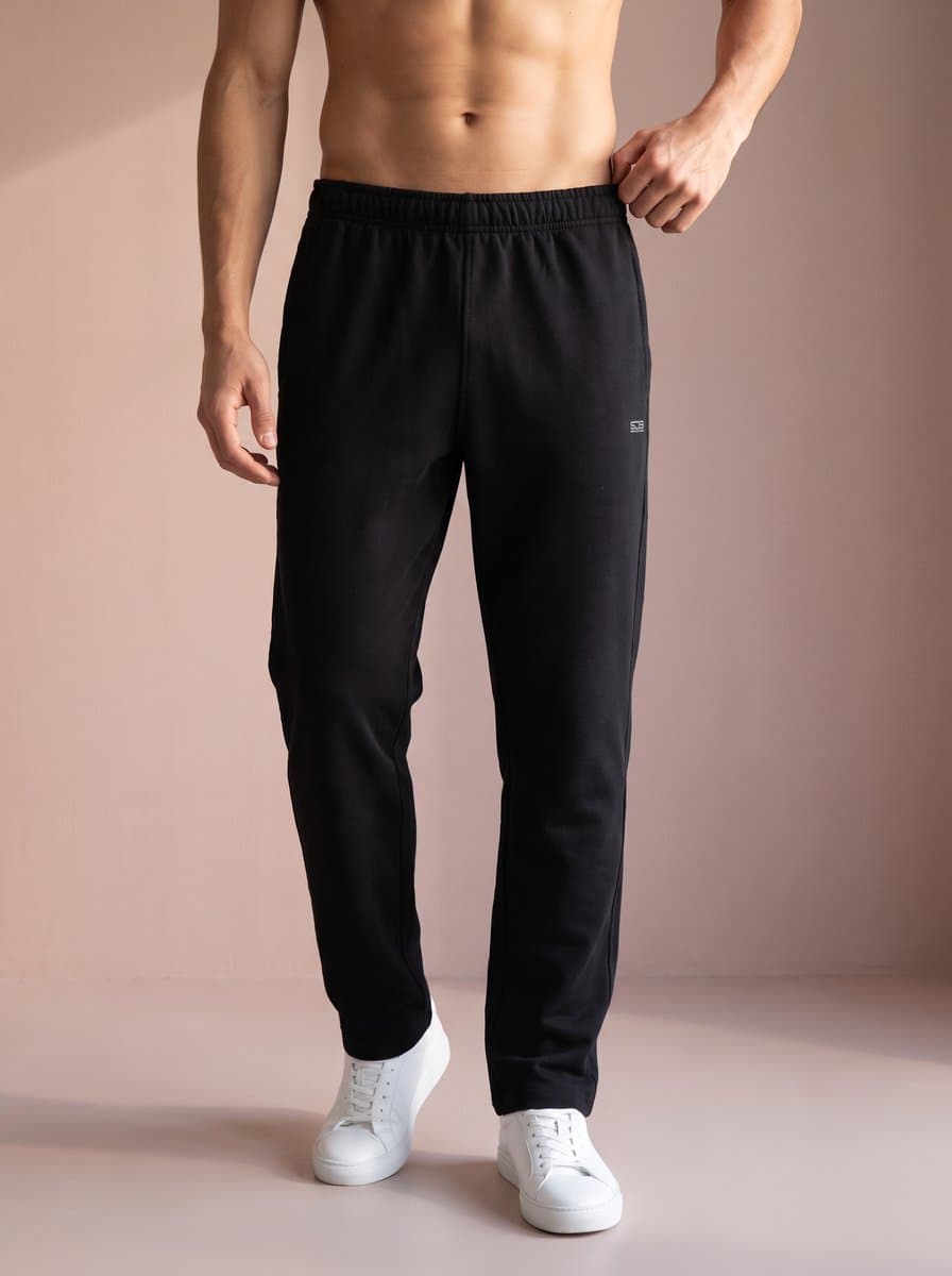 Sjeng Sports AUCKLAND LONG Sportbroek Mannen - Tennis Extra Lange Broek Mannen - Black - Maat: XL - 64% polyester, 31% katoen, 5% elastaan, French terry
