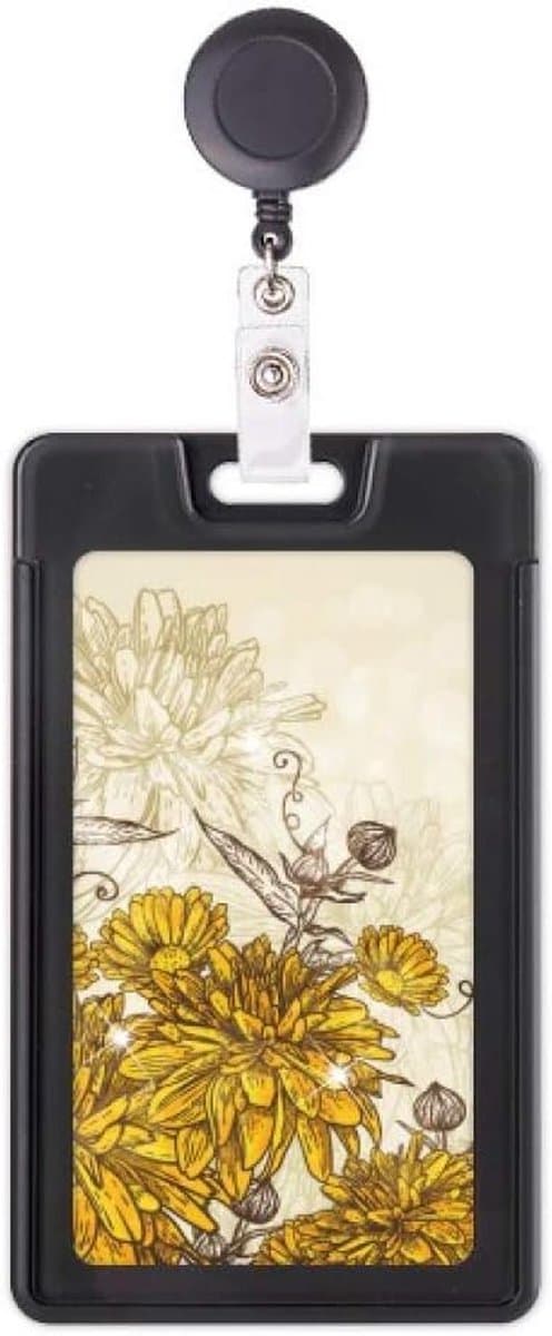 Badgehouder met Snoer - Naamkaarthouder Kaart Sleeve - Identificatie Tonen - Intrekbaar Nylon Koord - 104 x 62 cm - Geel