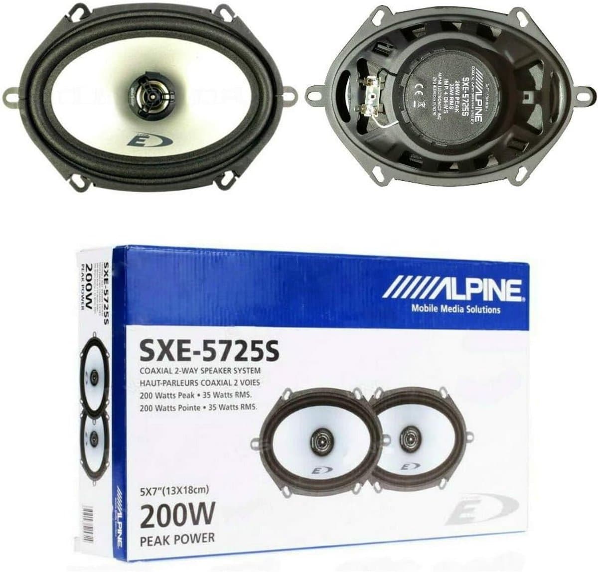 Compatibele 2-weg coaxiale luidsprekers voor auto - 130 x 180 mm, 35 watt RMS, per paar