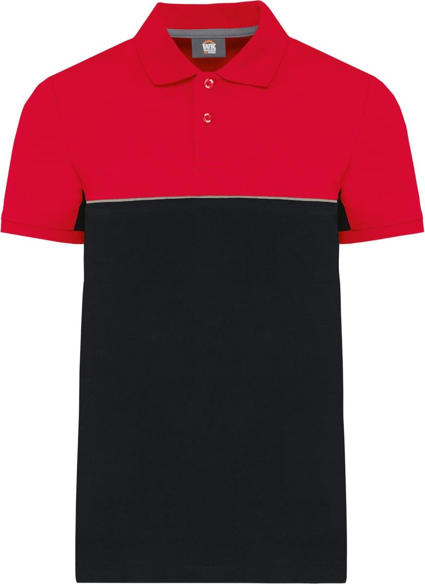 WK. Designed To Work Ecologische uniseks polo met korte mouwen in twee kleuren WK210 - BLACK / RED - 5XL