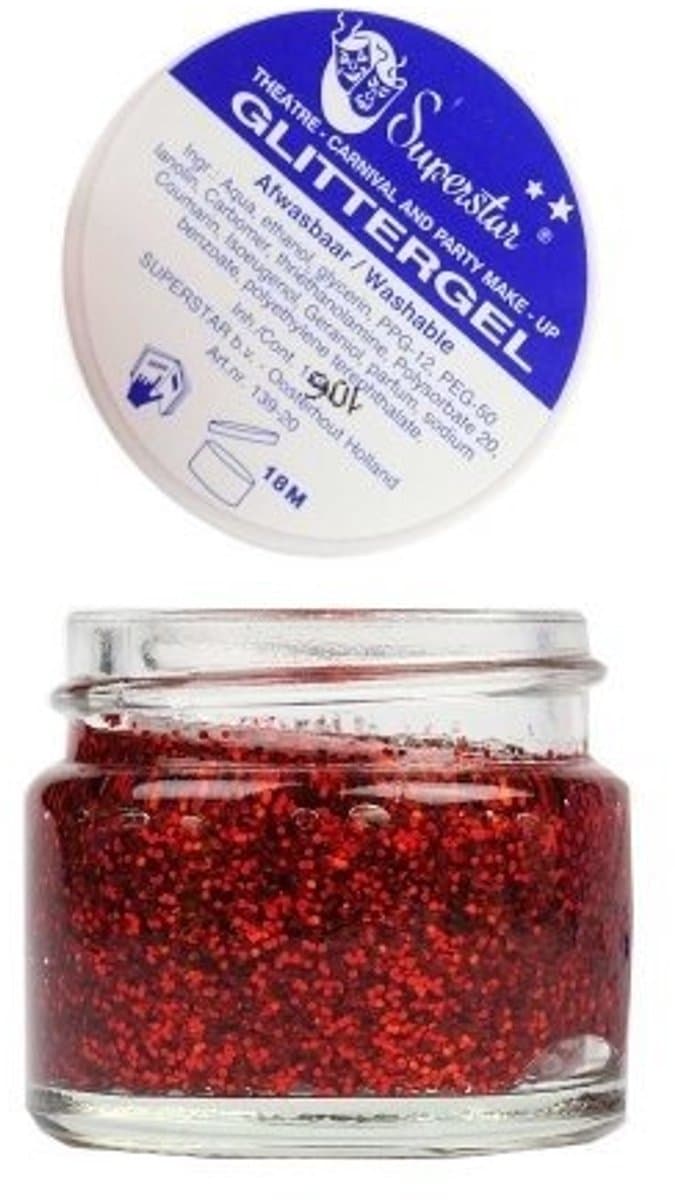 Superstar - Glittergel - Rood - 15ml